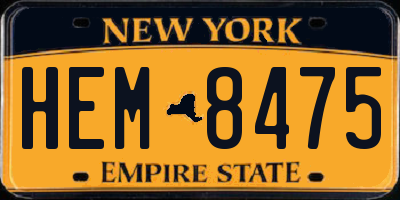 NY license plate HEM8475