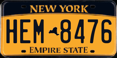 NY license plate HEM8476