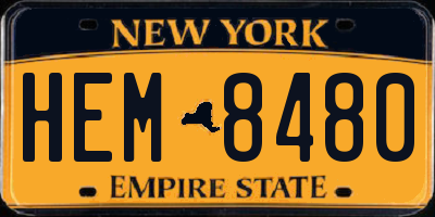 NY license plate HEM8480