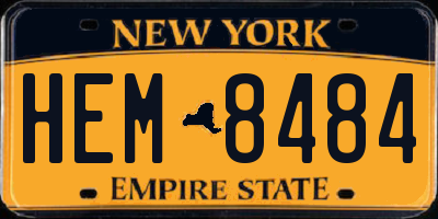 NY license plate HEM8484