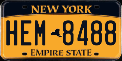 NY license plate HEM8488
