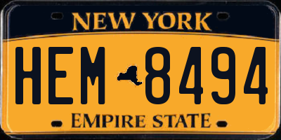 NY license plate HEM8494