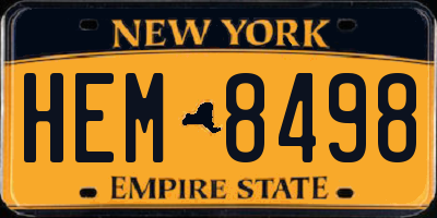 NY license plate HEM8498