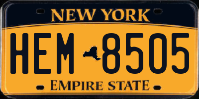 NY license plate HEM8505