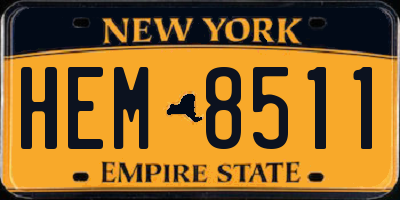 NY license plate HEM8511