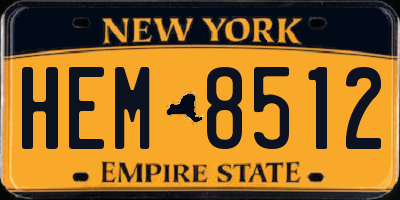 NY license plate HEM8512