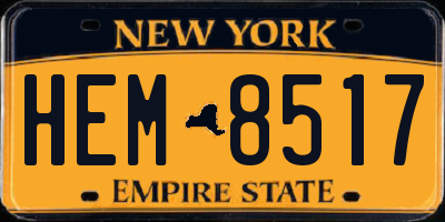 NY license plate HEM8517