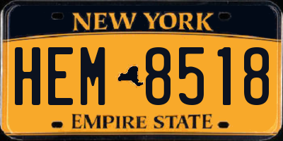 NY license plate HEM8518
