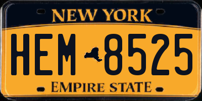 NY license plate HEM8525