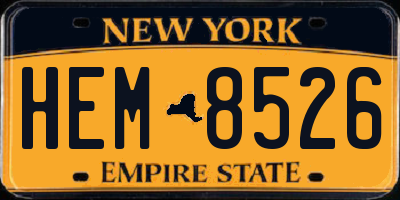 NY license plate HEM8526