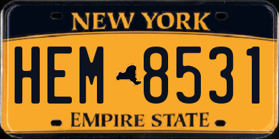 NY license plate HEM8531