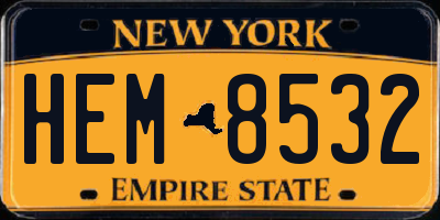 NY license plate HEM8532