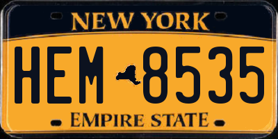 NY license plate HEM8535