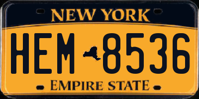 NY license plate HEM8536