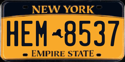 NY license plate HEM8537