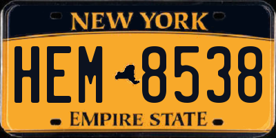 NY license plate HEM8538