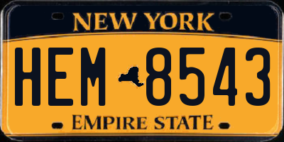 NY license plate HEM8543