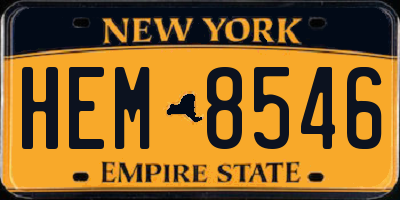 NY license plate HEM8546