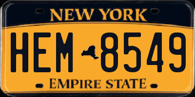 NY license plate HEM8549