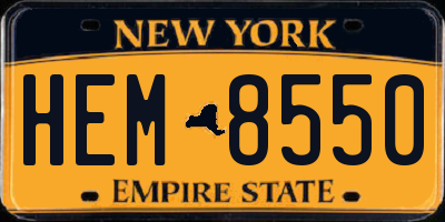 NY license plate HEM8550