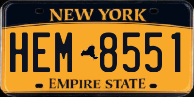 NY license plate HEM8551
