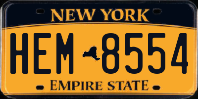 NY license plate HEM8554