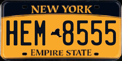 NY license plate HEM8555