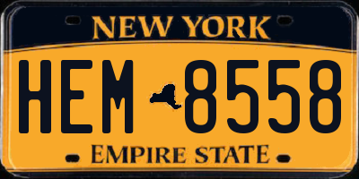 NY license plate HEM8558
