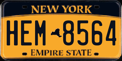 NY license plate HEM8564