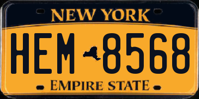 NY license plate HEM8568