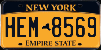 NY license plate HEM8569