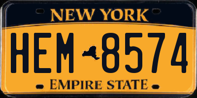 NY license plate HEM8574