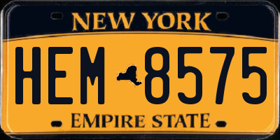 NY license plate HEM8575