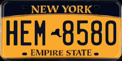 NY license plate HEM8580