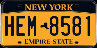 NY license plate HEM8581