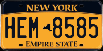 NY license plate HEM8585