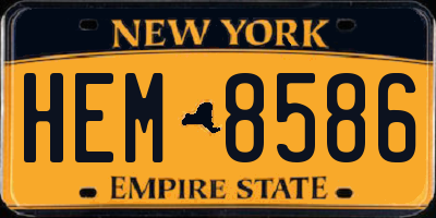 NY license plate HEM8586