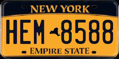 NY license plate HEM8588