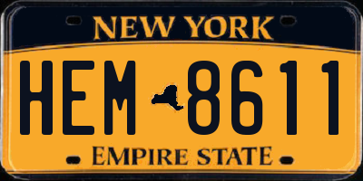 NY license plate HEM8611