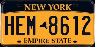NY license plate HEM8612
