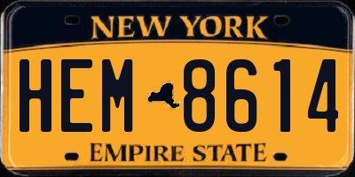 NY license plate HEM8614