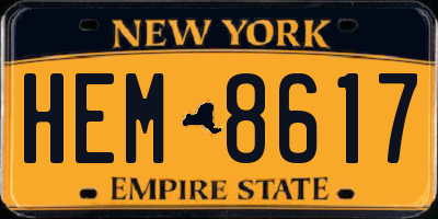 NY license plate HEM8617