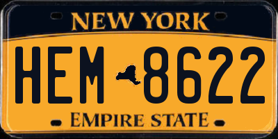 NY license plate HEM8622