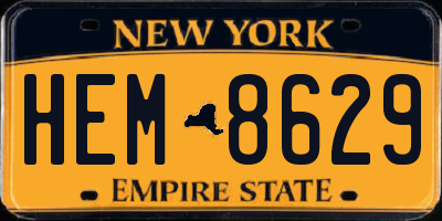NY license plate HEM8629