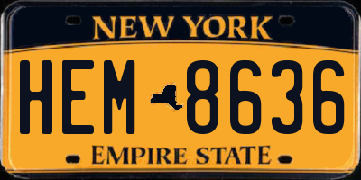 NY license plate HEM8636