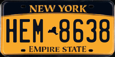 NY license plate HEM8638