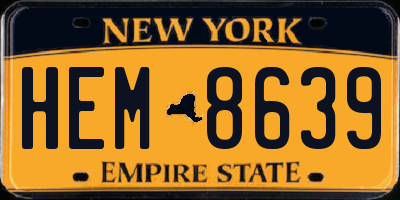 NY license plate HEM8639
