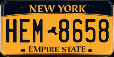 NY license plate HEM8658