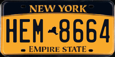 NY license plate HEM8664