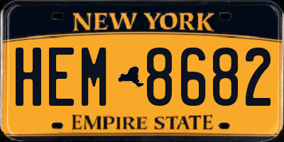 NY license plate HEM8682